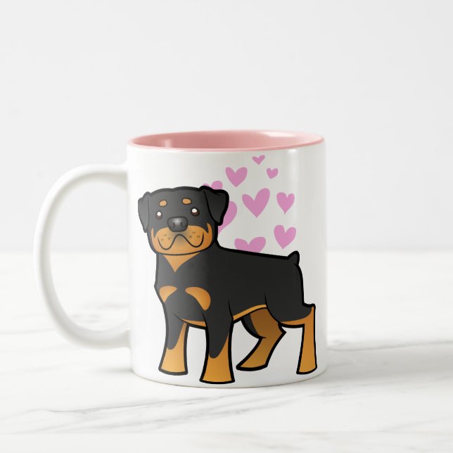 Rottweiler Love Two-Tone Coffee Mug (Left)
