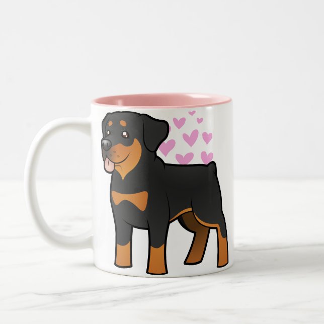 Rottweiler Love Two-Tone Coffee Mug (Left)