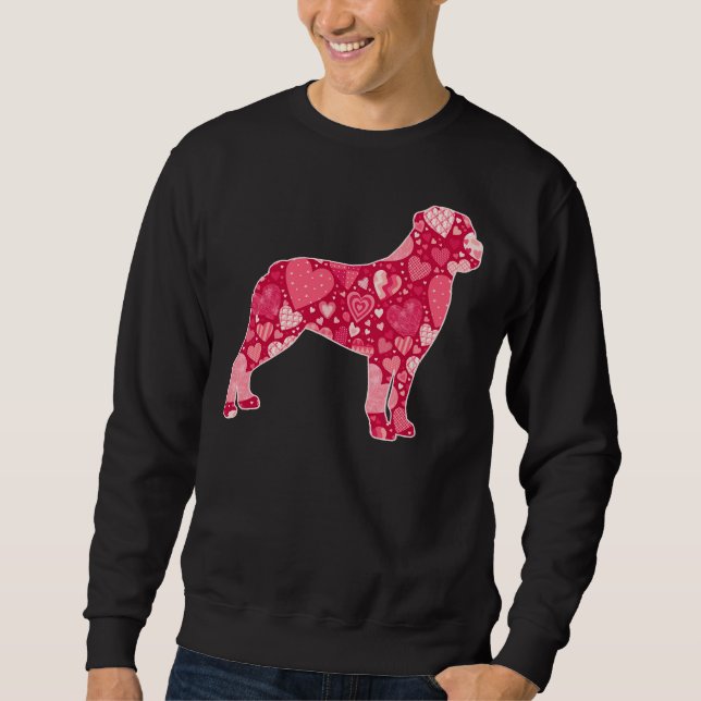 Rottweiler Lover Dog Valentines Day Cute Hearts Pu Sweatshirt (Front)