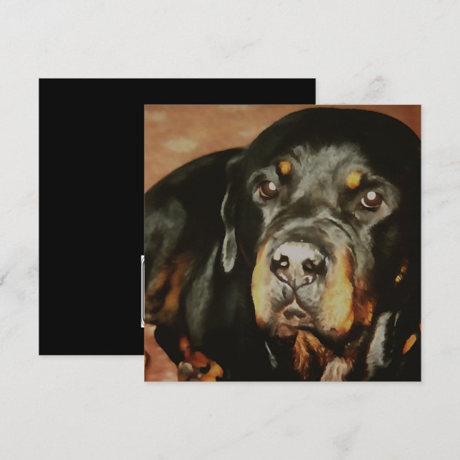 Rottweiler Lover Pet Portrait Invitation (Front/Back)