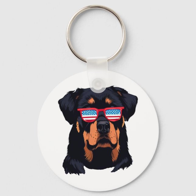 Rottweiler Lovers Gifts Key Ring (Front)