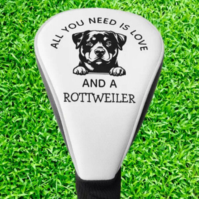  Rottweiler-Loving Golfers Golf Head Cover (Show off your love for Rottweilers on the course with this unique golf head cover. Protect your club)
