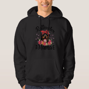 Rottweiler Mama Florals Cute Dog Mum Mother's Day Hoodie