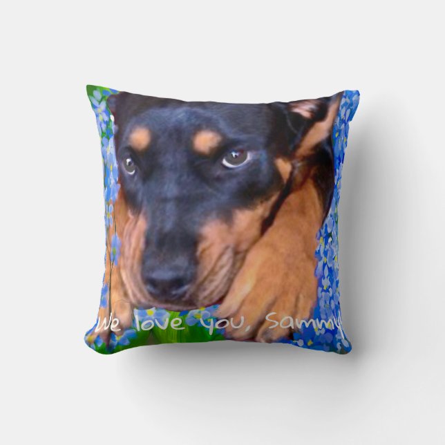 Rottweiler Memorial Pillow to Hug (Front)