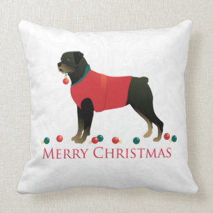 Rottweiler Merry Christmas Design Cushion