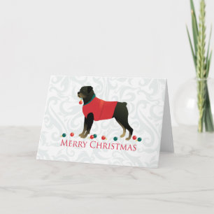 Rottweiler Merry Christmas Design Holiday Card