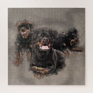 Rottweiler - Metzgerhund Digital Art Jigsaw Puzzle