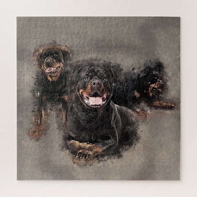 Rottweiler  - Metzgerhund Digital Art Jigsaw Puzzle (Vertical)
