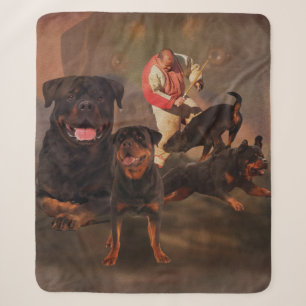 Rottweiler - Metzgerhund Digital Art Sherpa Blanket