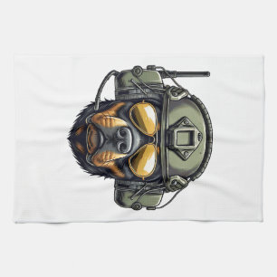 Rottweiler Military Design Tea Towel