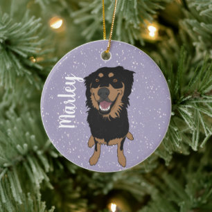 Rottweiler Mix Christmas Ceramic Ornament