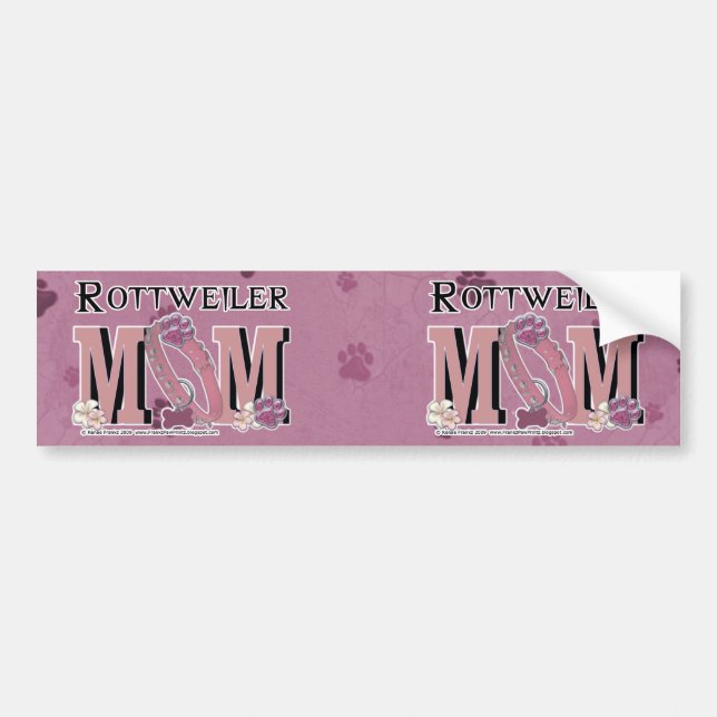 Rottweiler MOM Bumper Sticker (Front)