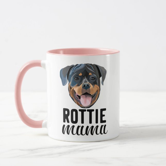 Rottweiler mom dog mom personalized with your dog mug (Left)