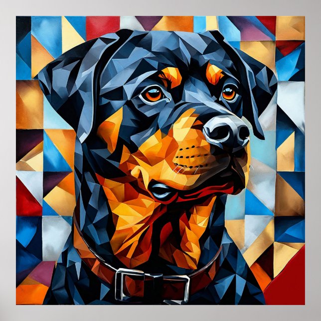 🐾 Rottweiler Mosaic Art Dog Wall Decor Statement  (Front)