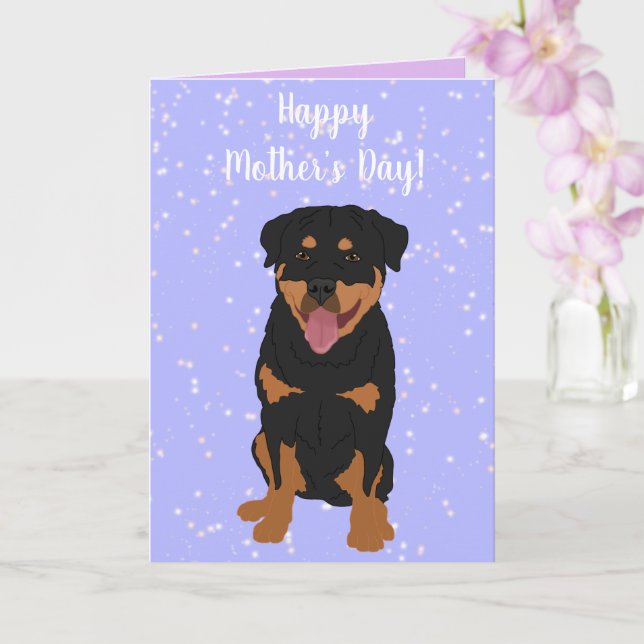 Rottweiler Mother’s Day  Card (Orchid)