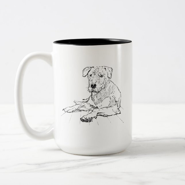 Rottweiler Mug – Minimalist Coffee Mug (Left)