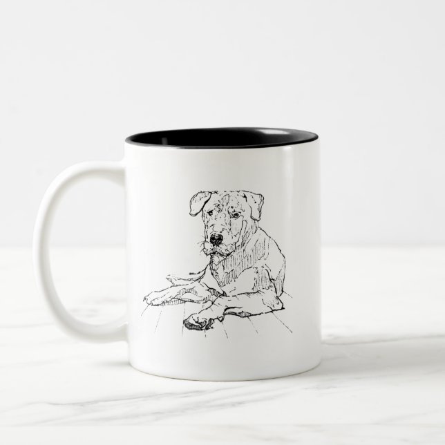 Rottweiler Mug – Minimalist Coffee Mug (Left)