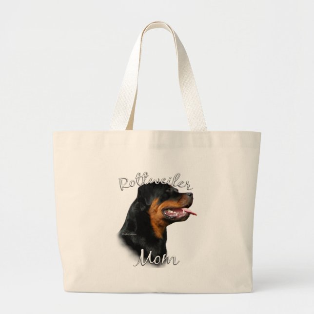 Rottweiler Mum 2 Large Tote Bag (Front)