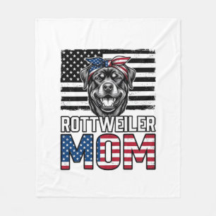 Rottweiler Mum Patriotic Vintage Dog Shirt Design_ Fleece Blanket