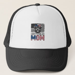 Rottweiler Mum Patriotic Vintage Dog Shirt Design_ Trucker Hat