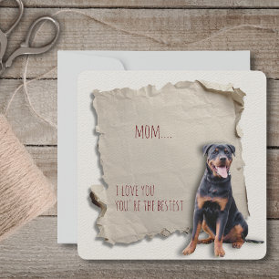Rottweiler Mum Torn Paper Mothers Day Card