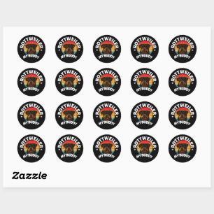 rottweiler my buddy classic round sticker
