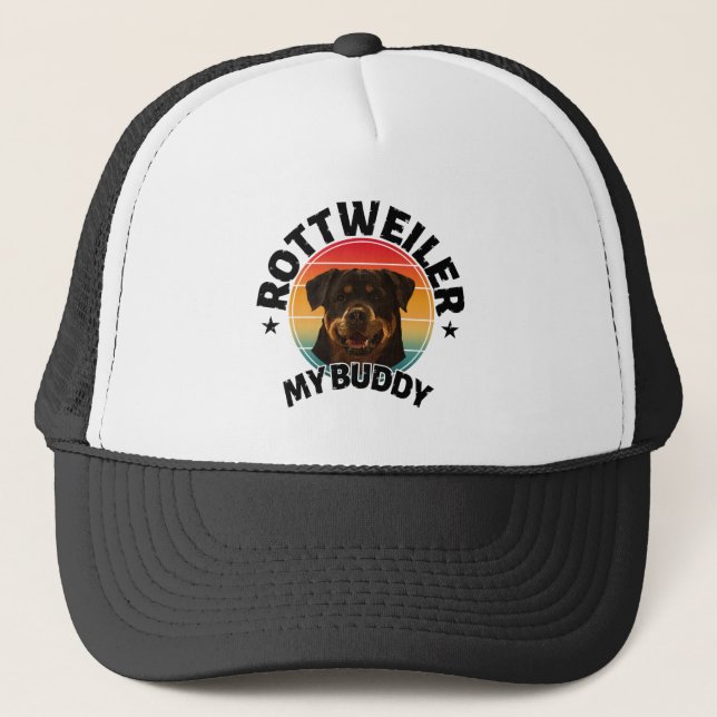 rottweiler my buddy  trucker hat (Front)