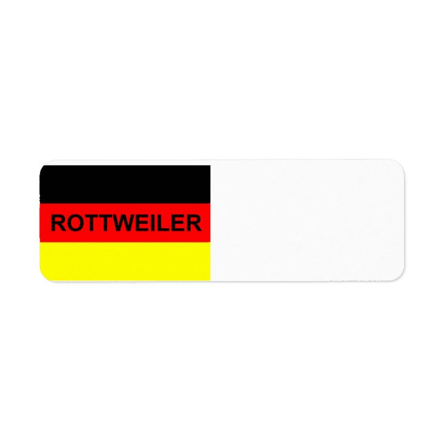 rottweiler namee on flag return address label (Front)