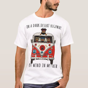 Rottweiler On A Dark Desert Highway Cool Wind In M T-Shirt