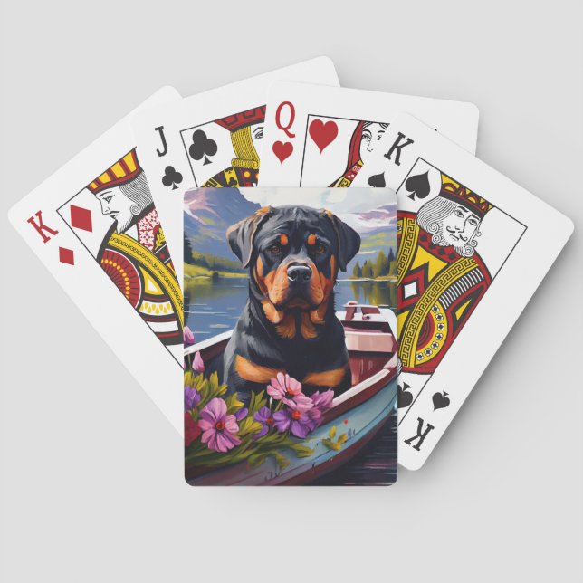 Rottweiler on a Paddle: A Scenic Adventure Playing Cards (Back)