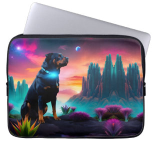 Rottweiler on an Alien World Laptop Sleeve