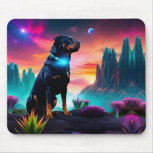 Rottweiler on an Alien World Mouse Pad
