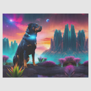 Rottweiler on an Alien World Tissue Paper