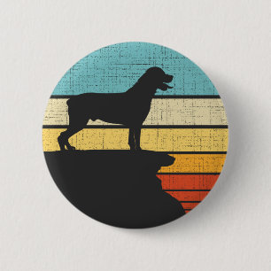 Rottweiler Owner Retro Vintage 60s 70s Dog Lover  6 Cm Round Badge