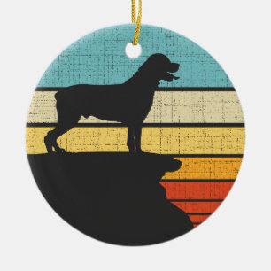  Rottweiler Owner Retro Vintage 60s 70s Dog Lover  Ceramic Ornament