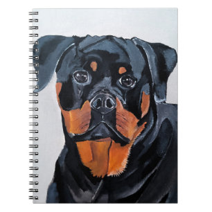 Rottweiler Painting by Alfred Fox Notebook