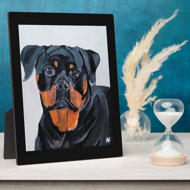 Rottweiler Painting by Alfred Fox Plaque (Side)