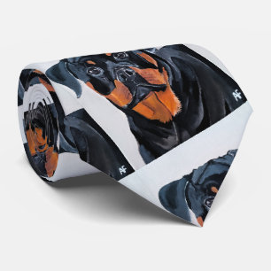 Rottweiler Painting by Alfred Fox Tie