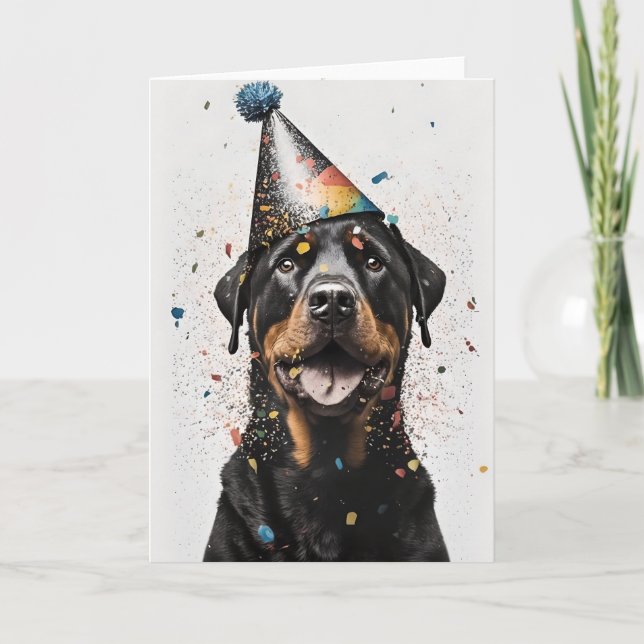 Rottweiler Party Greeting Card (Front)