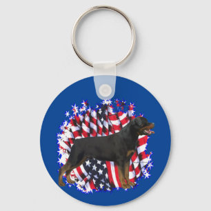 Rottweiler Patriot Key Ring