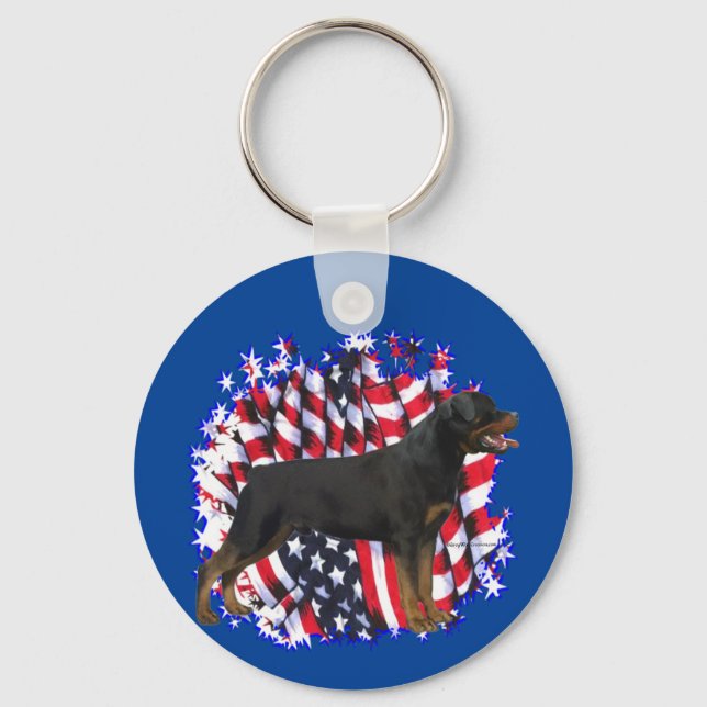 Rottweiler Patriot Key Ring (Front)