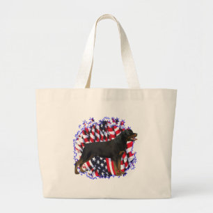 Rottweiler Patriot Large Tote Bag