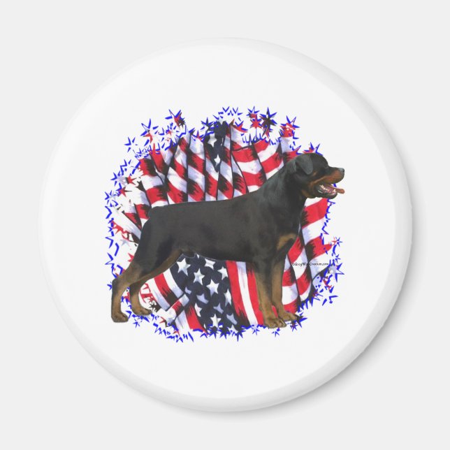 Rottweiler Patriot Magnet (Front)
