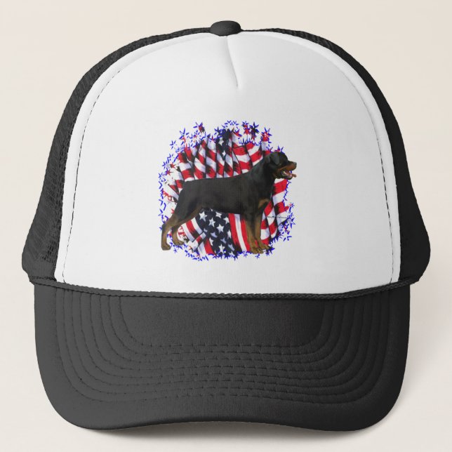 Rottweiler Patriot Trucker Hat (Front)