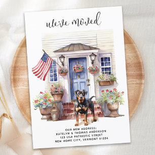Rottweiler Patriotic Personalised Pet Dog Moving Announcement