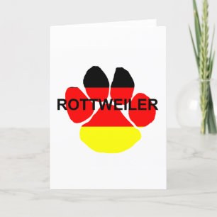 rottweiler paw flag name holiday card