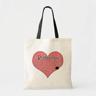 Rottweiler Paw Prints Dog Humour Tote Bag