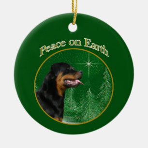 Rottweiler Peace Ceramic Ornament