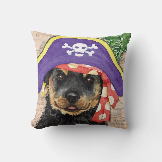 Rottweiler Pirate Cushion (Front)
