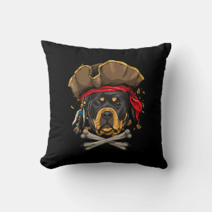 Rottweiler Pirate Dog Halloween Jolly Roger Gift . Cushion